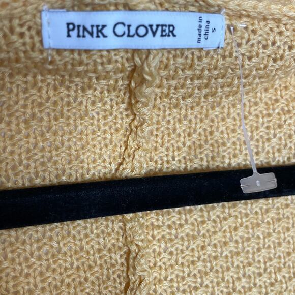 Pink Clover Yellow Knit Sweater - Small - Picture 3 of 3